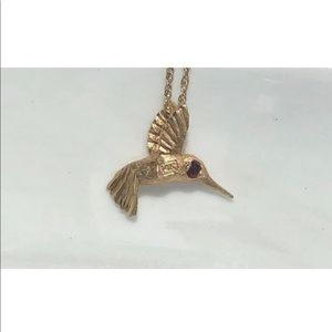 Jewelry - 14k solid gold diamond ruby hummingbird pendant Jewelry - 14k solid gold diamond ruby hummingbird pendant